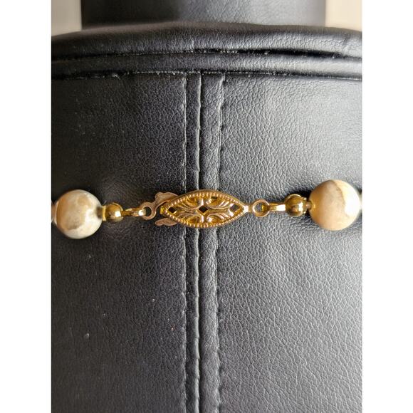 Vintage Wood Jasper Stone Bead 28" Necklace W/ Slide in Clasp. - Picture 9 of 10